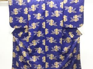 大正ロマン　抽象模様織り出し銘仙着物